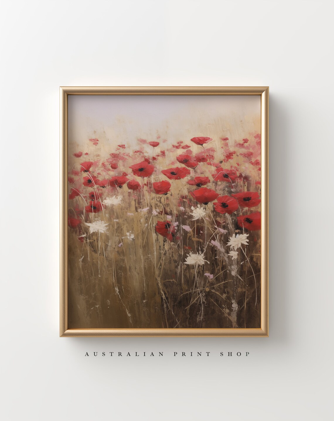 Red Poppy Flower Vintage Oil-Painting Style Art Print - Image 2