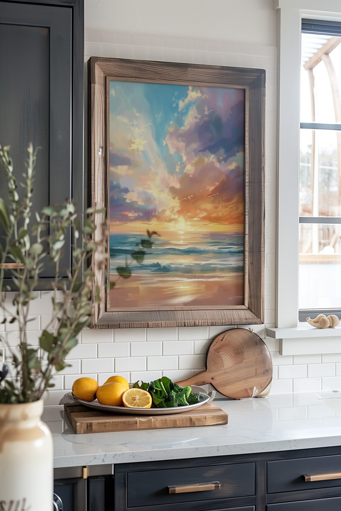 Cloudy Beach Ocean Sunset, Australian Coastal Landscape - Image 3