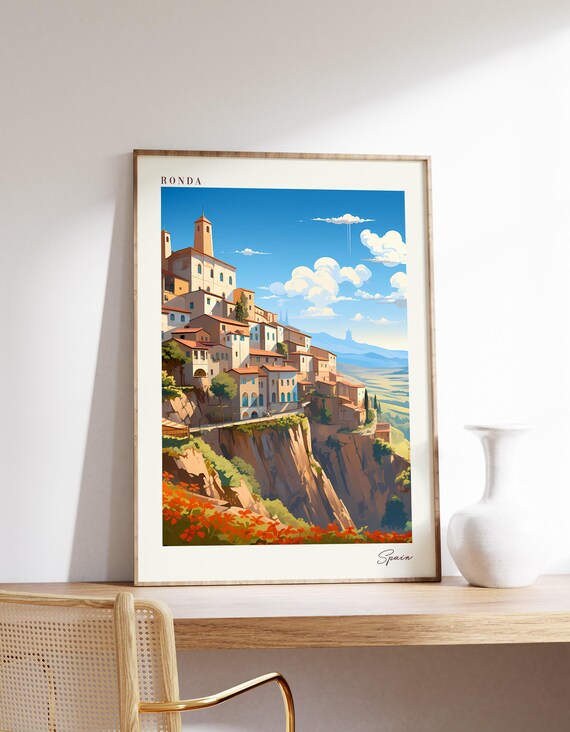 Ronda Spain Cliffside Old Town Andalusian View Travel Poster