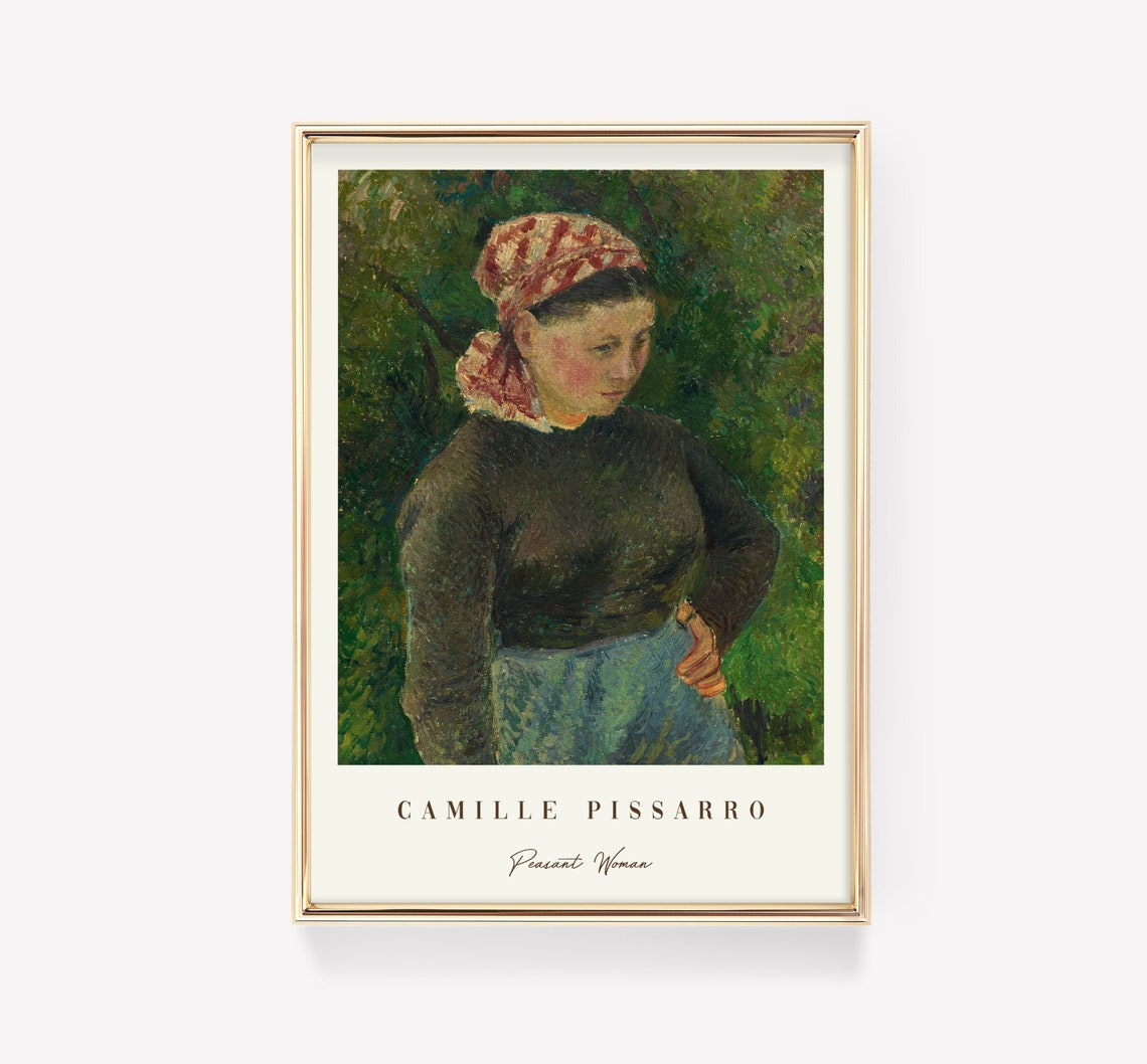 Camille Pissarro Peasant Woman With Caption Vintage Gallery Art Poster