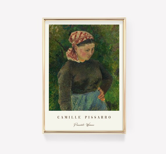Camille Pissarro Art Print Peasant Woman Vintage Mid Century Modern Antique Painting Exhibition Poster