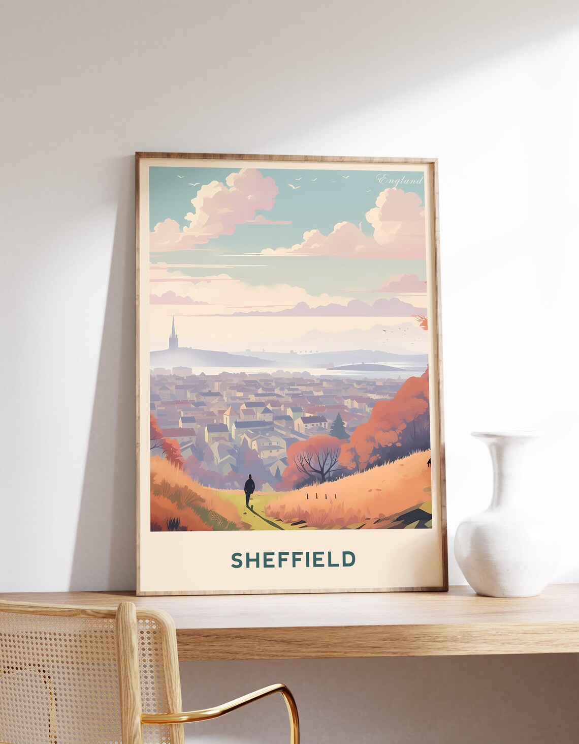 Sheffield Travel Poster, England Wall Art