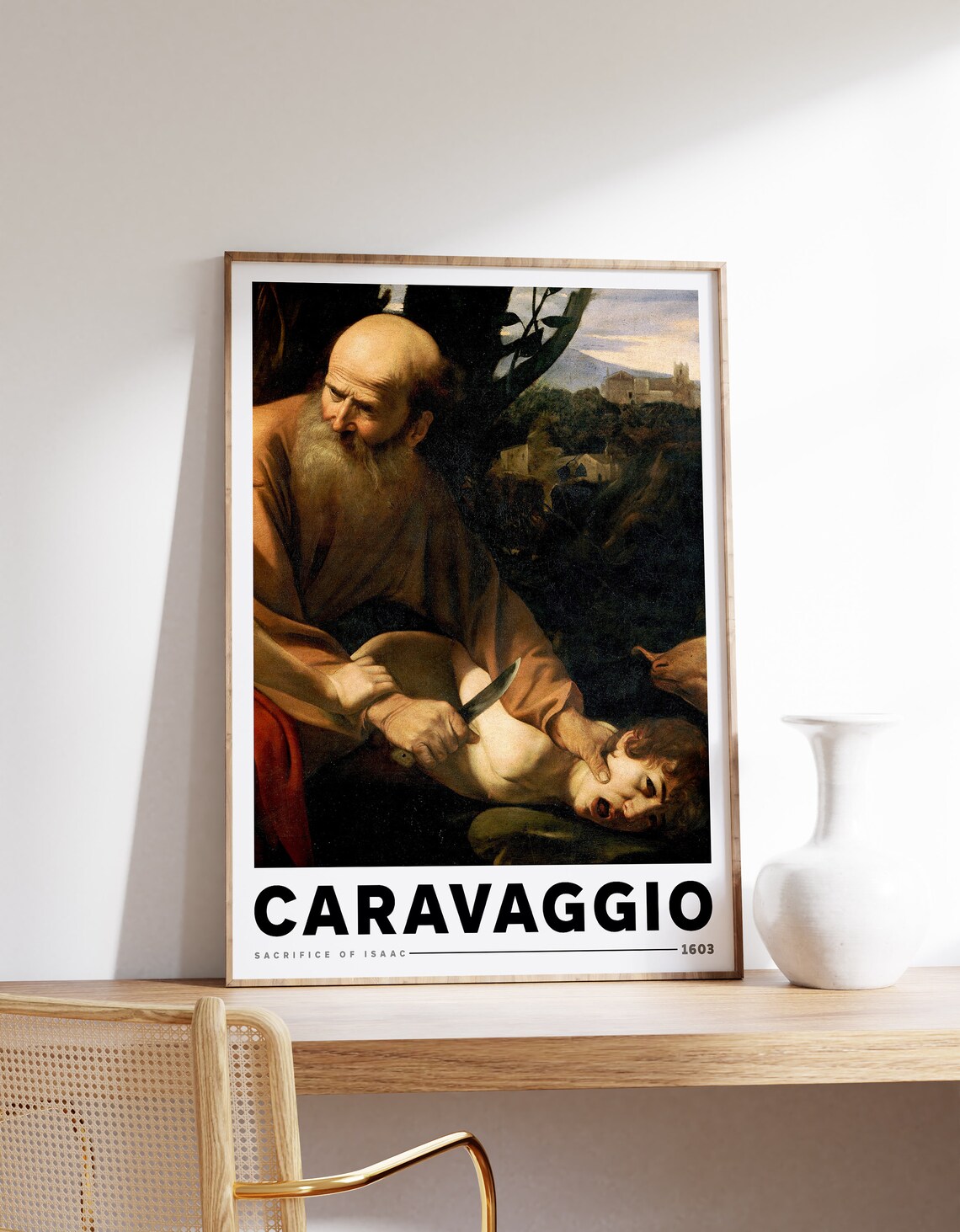 Caravaggio Sacrifice Of Isaac 1603 Baroque Exhibition Poster