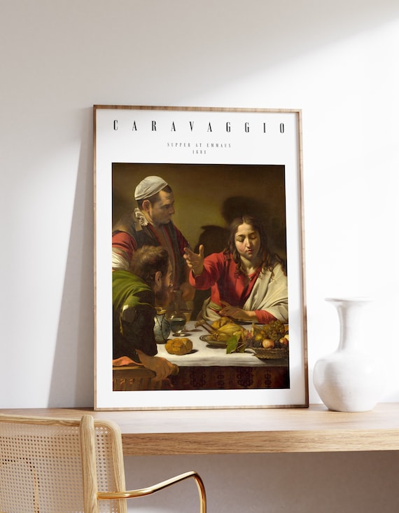 Dark Academia Art Caravaggio Painting Supper At Emmaus Baroque Wall