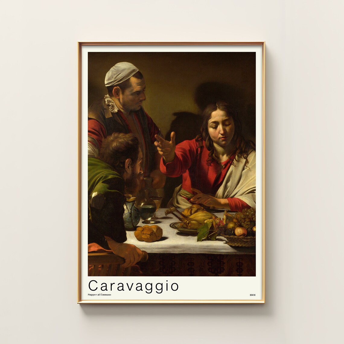 Caravaggio Supper At Emmaus 1601 Classic Serif Museum Art Poster