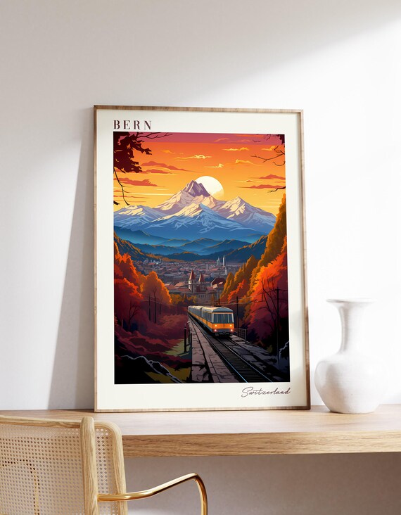 Bern Travel Poster, Switzerland Decor