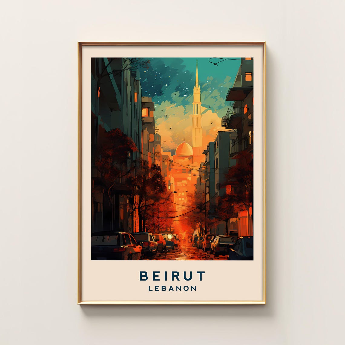 Beirut Travel Poster, Lebanon Decor