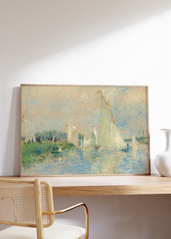 Renoir Regatta at Argenteuil 1874 Sailboats Impressionist Poster