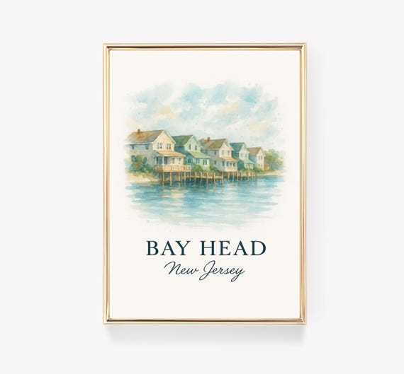 Bay Vintage Travel Poster New Jersey Wall Art Canvas Print Retro Beach Decor Usa