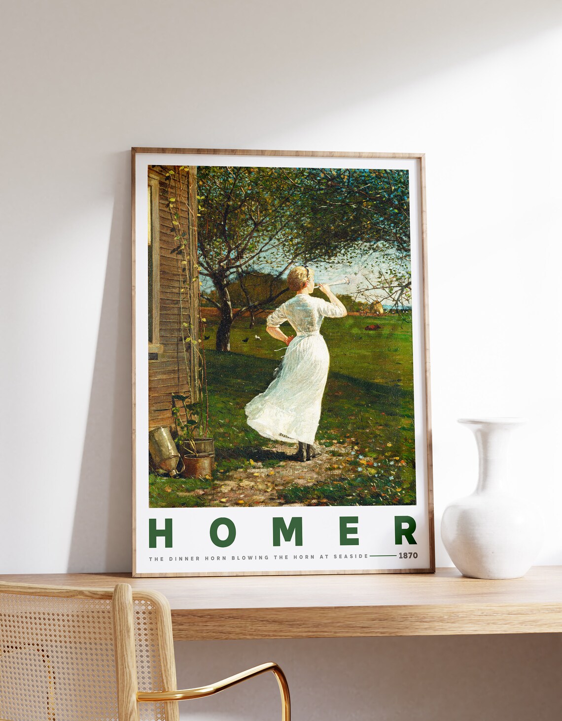 Winslow Homer Print, The Dinner Horn Blowing At Seaside