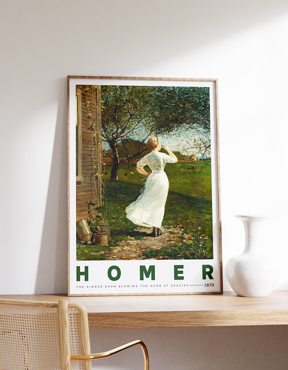 Winslow Homer Print, The Dinner Horn Blowing At Seaside