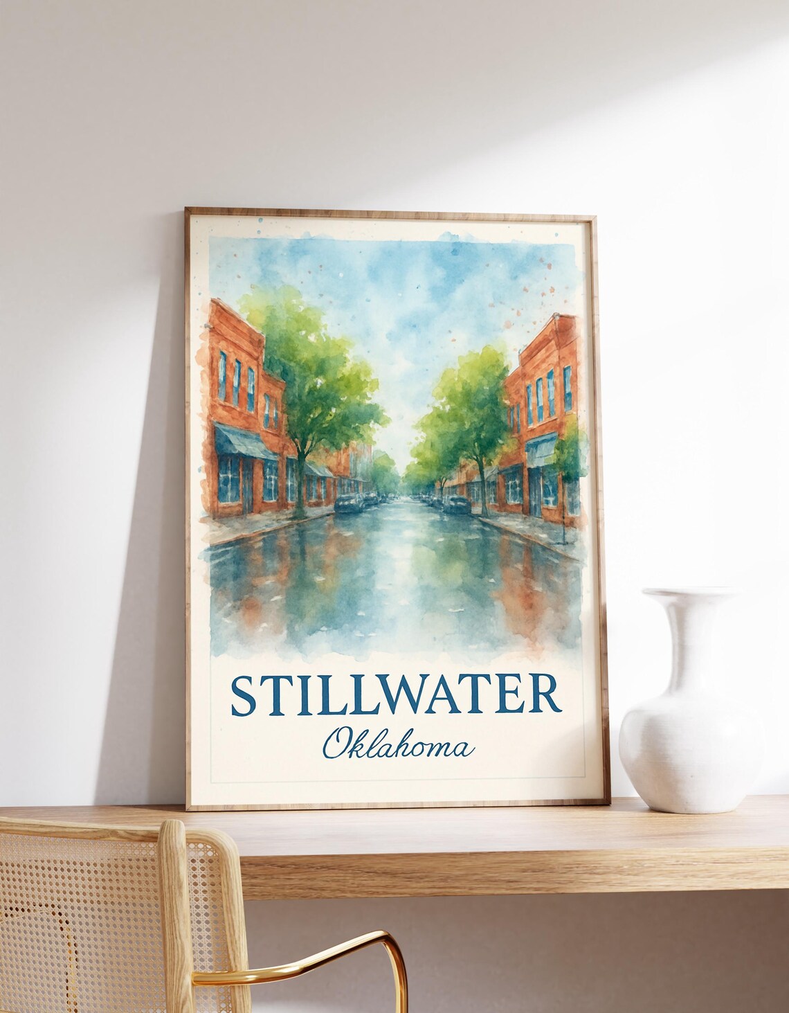 Stillwater Oklahoma Main Street Poster Print
