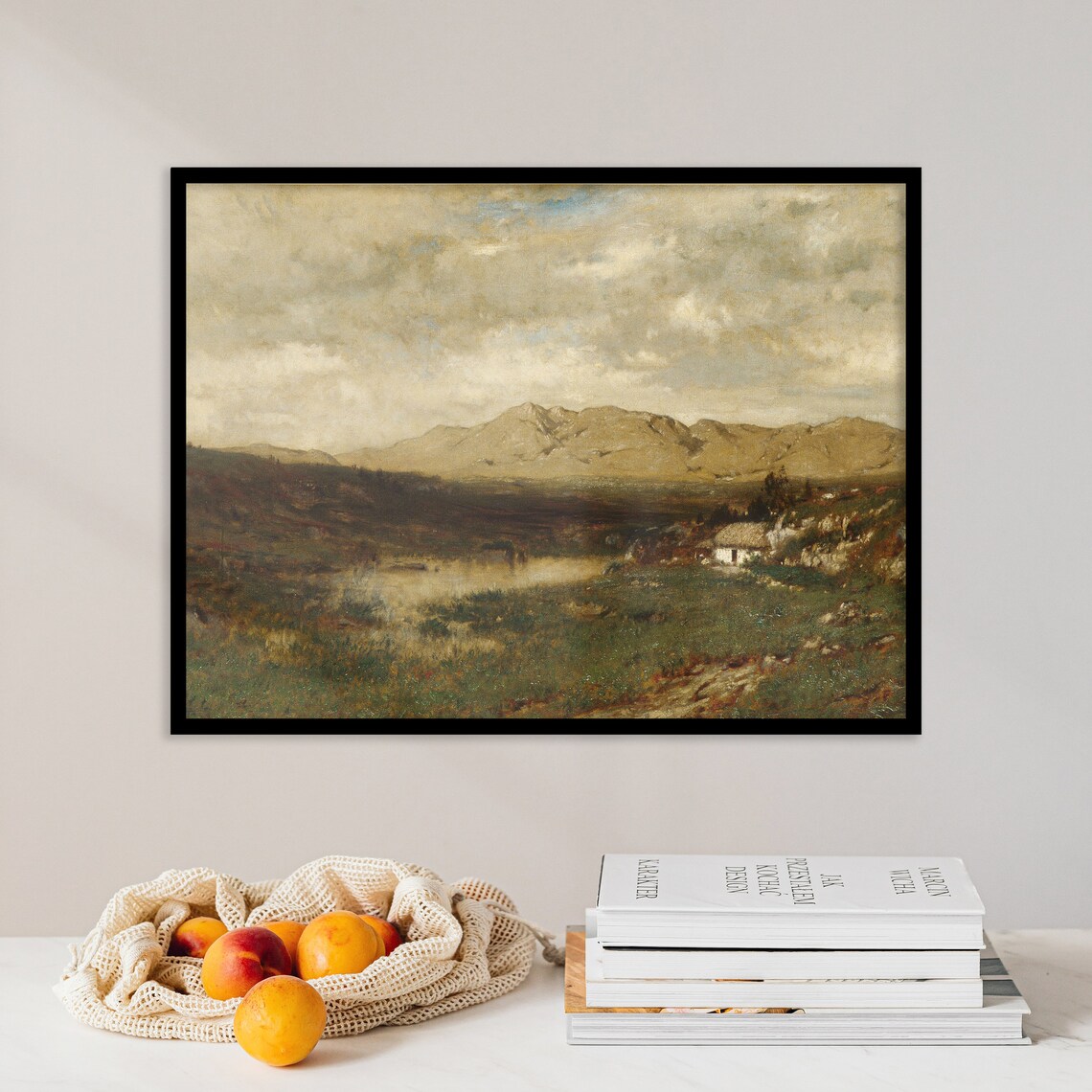 Irish Lake Mountain Cabin Vintage Landscape Kerry Countryside Poster