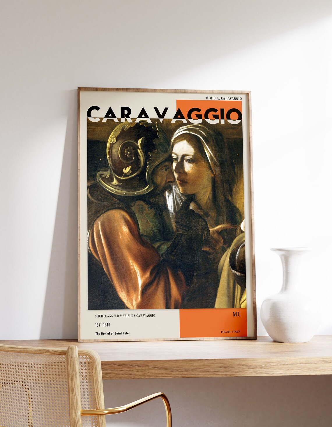 Caravaggio The Denial Of Saint Peter Baroque Exhibition Poster Art