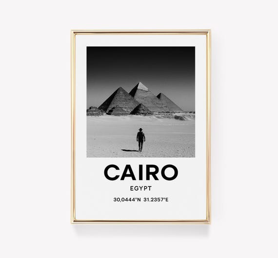 Cairo Travel Poster Egypt Wall Art Canvas Print Decor Vintage Gift
