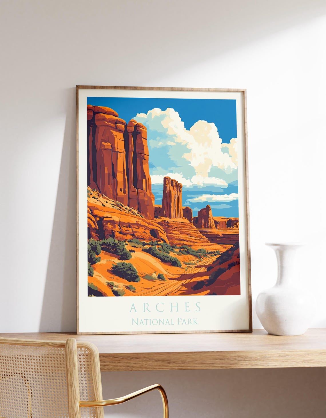 Arches National Park Utah Red Rock Desert Vintage Travel Poster