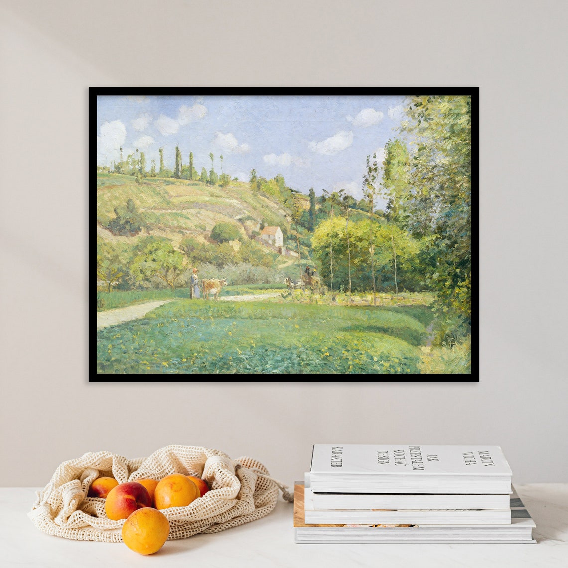 Pissarro Cowherd With Cattle On Country Path Impressionist Poster
