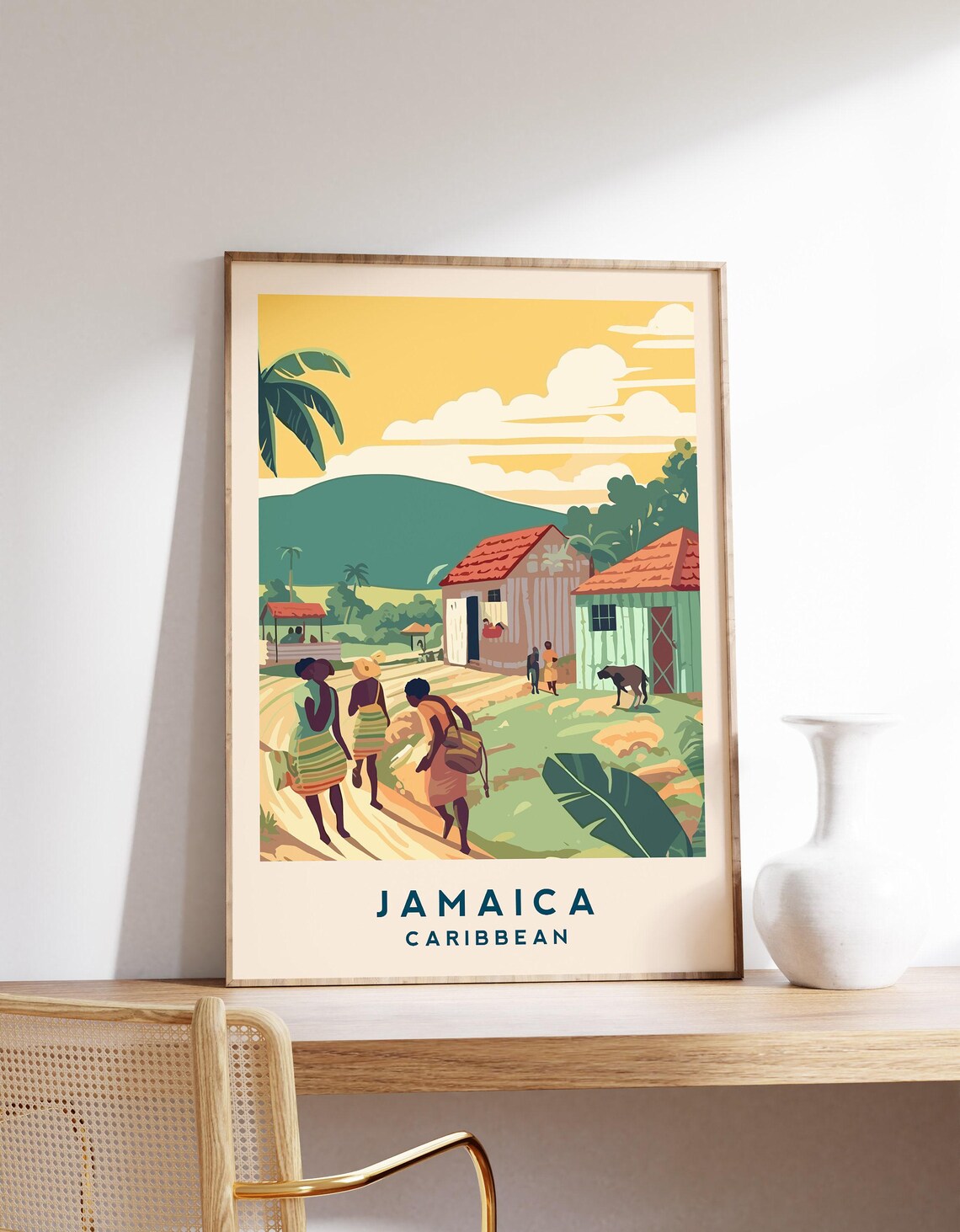 Jamaica Travel Poster, Caribbean Wall Art Print
