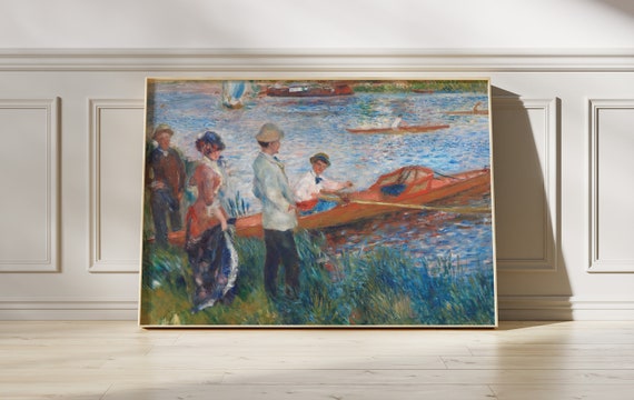 Auguste Renoir Oarsmen At Chatou 1879 Vintage Poster Lake Landscape Oil Painting Riverside Scenery Print Home Decor Wall Art