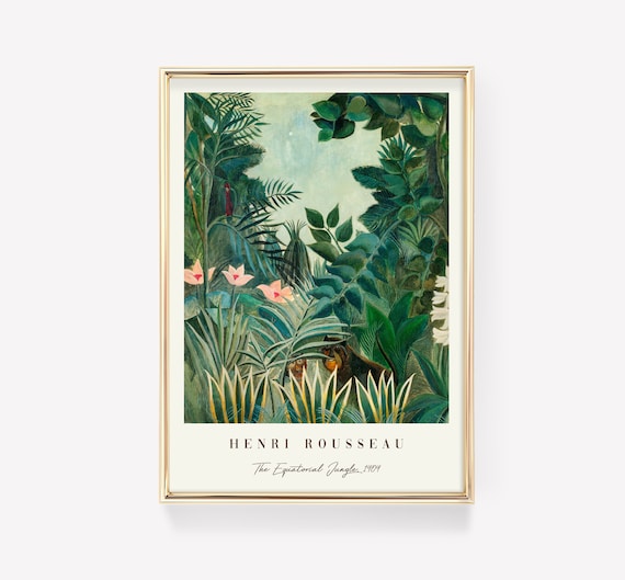 Henri Rousseau Art Print The Equatorial Jungle Exhibition Poster Botanical Animal Decor