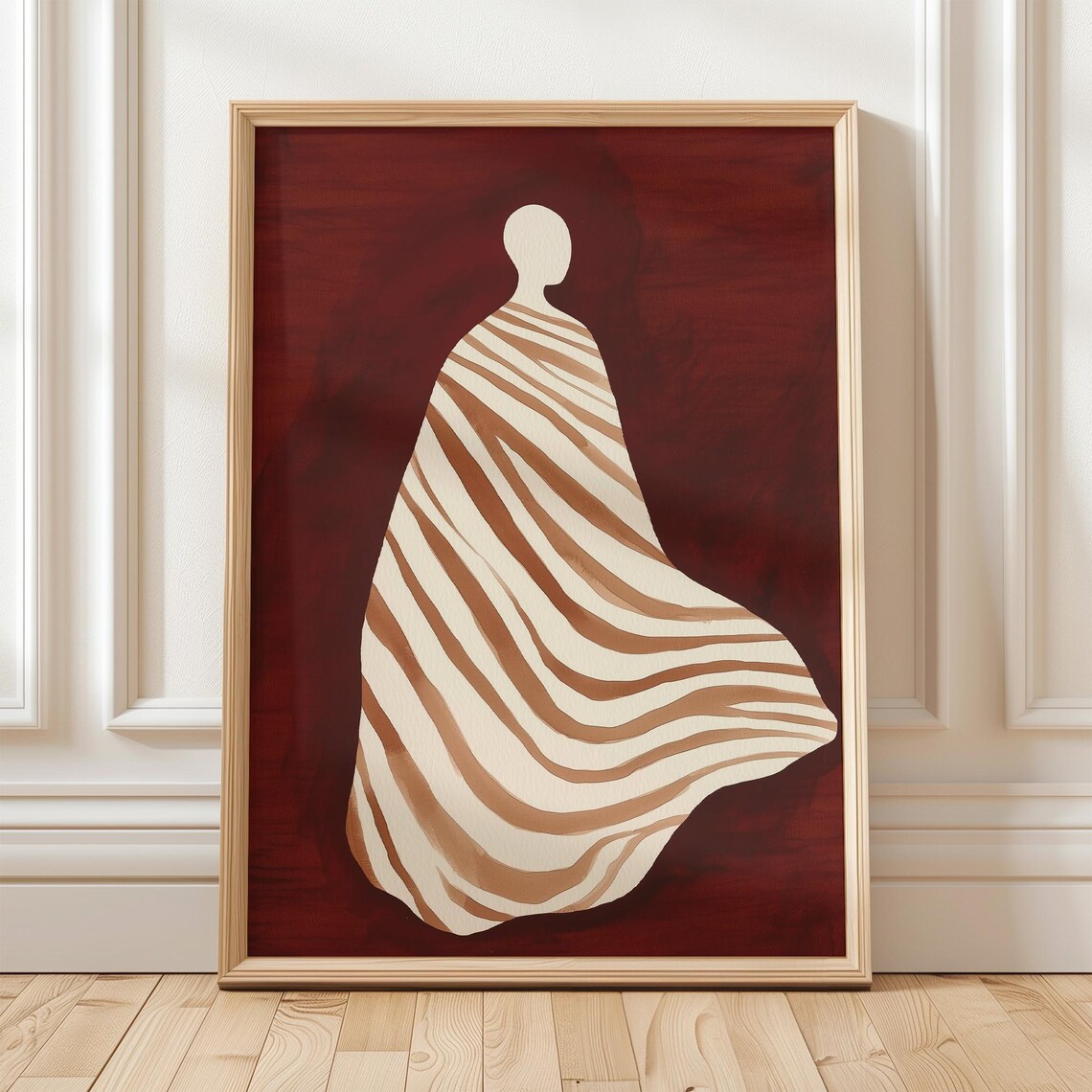 Minimalist Abstract Figure Art Print, Elegant Figurative Artwork