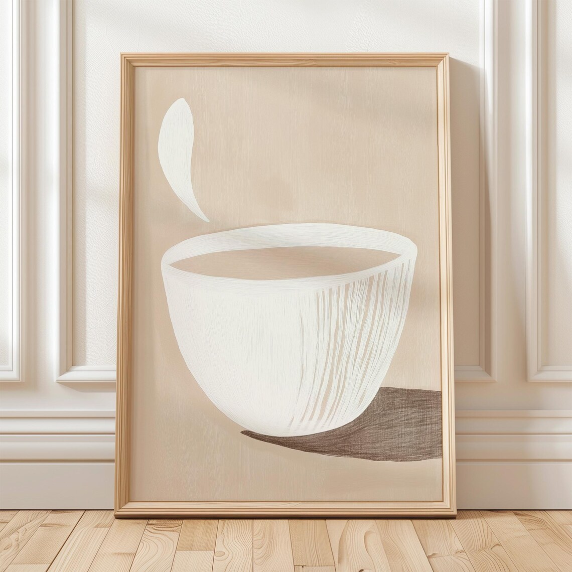 Minimalist Coffee Cup Art Print, Modern Kitchen Decor