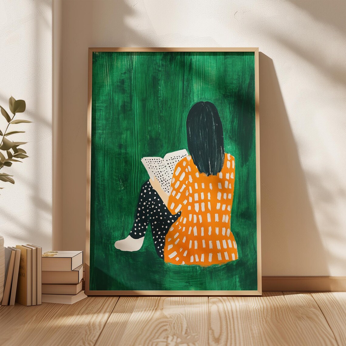 Reading Woman, Modern Abstract Book Lovers Art Print - Image 4
