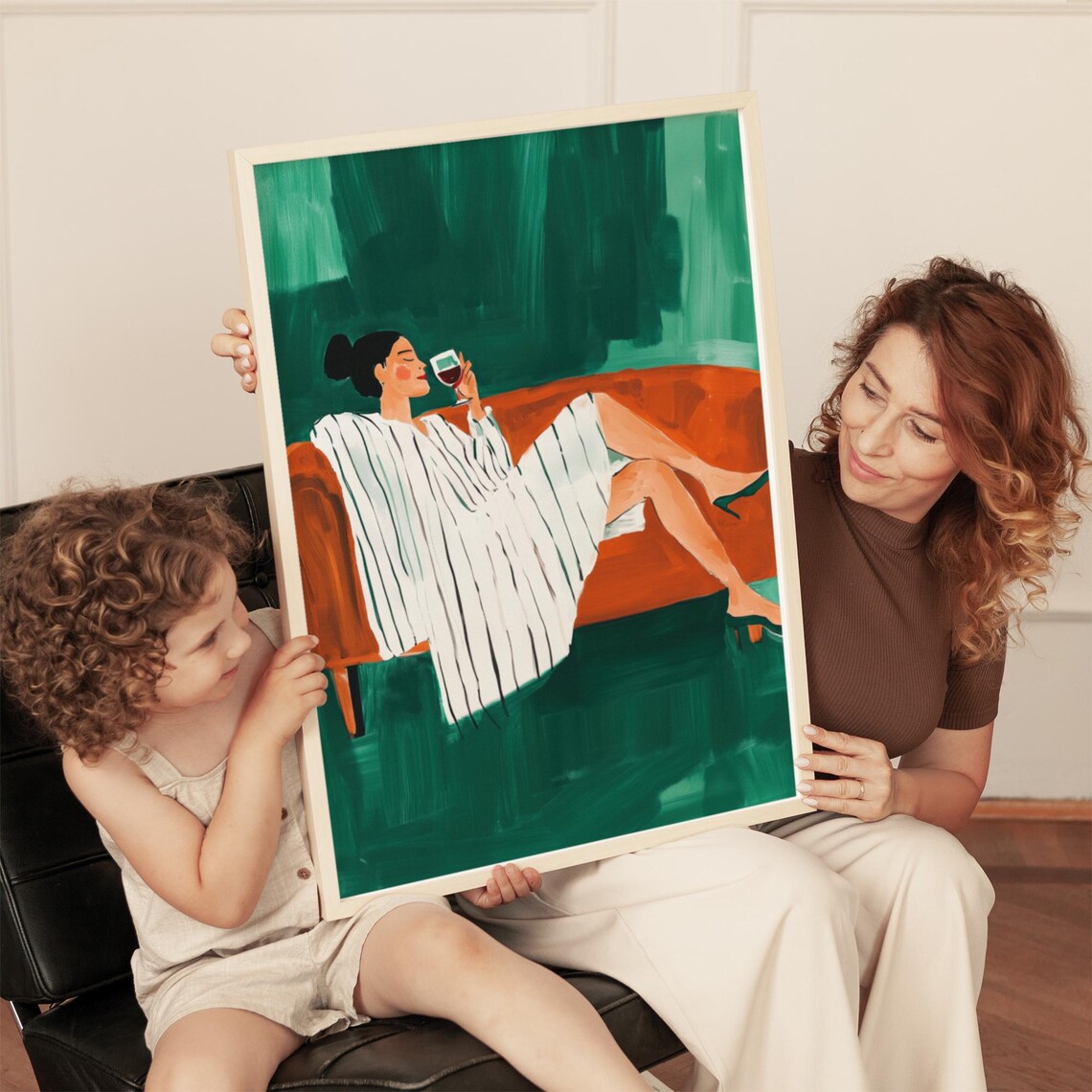 Modern Minimalist Woman, Wine Lover Illustration - Image 3