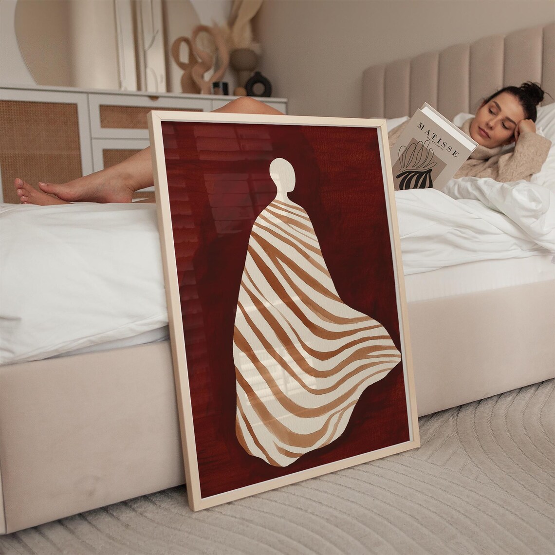 Minimalist Abstract Figure Art Print, Elegant Figurative Artwork - Image 4
