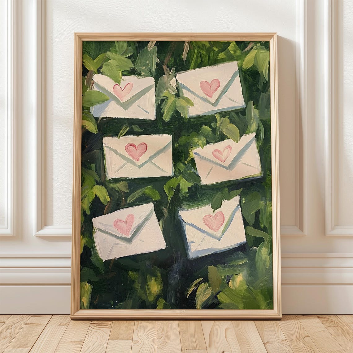 Love Letters In A Forest Whimsical Abstract Wall Art Romantic Print For Nature And Love Inspired Home Decor