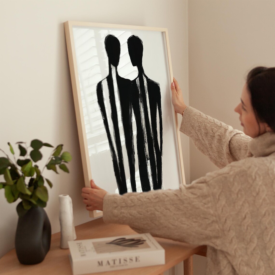 Abstract Minimalist Figures, Contemporary Couple Illustration - Image 4