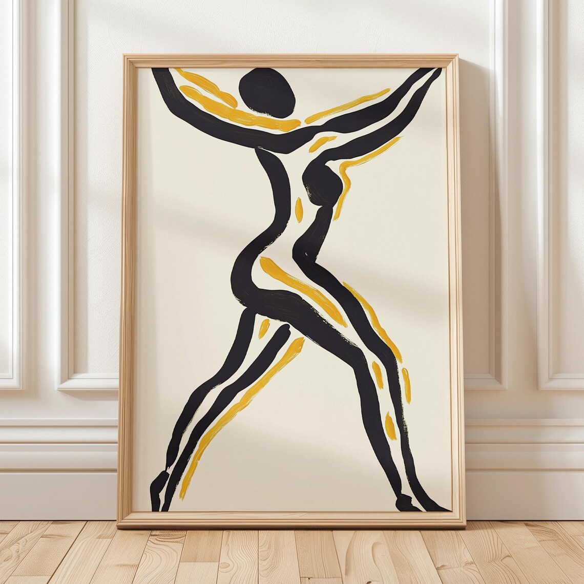 Abstract Dancing Figure, Minimalist Line Art Print