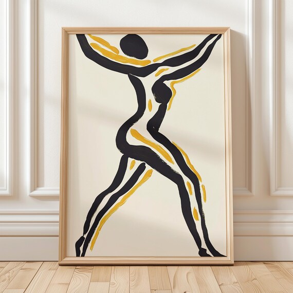 Abstract Dancing Figure, Minimalist Line Art Print