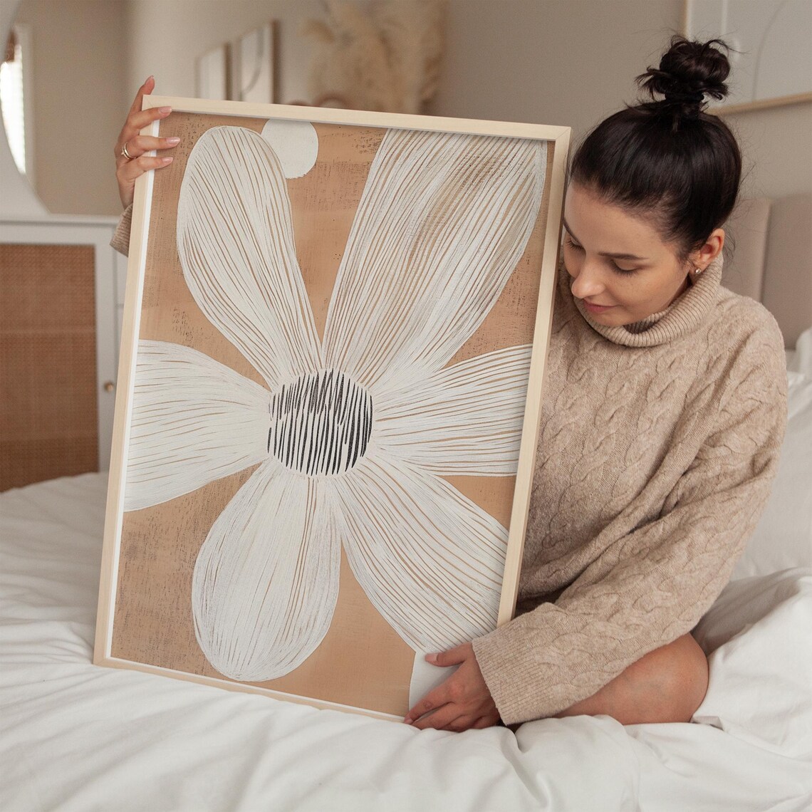 Minimalist Daisy Design, Floral Art Print - Image 3