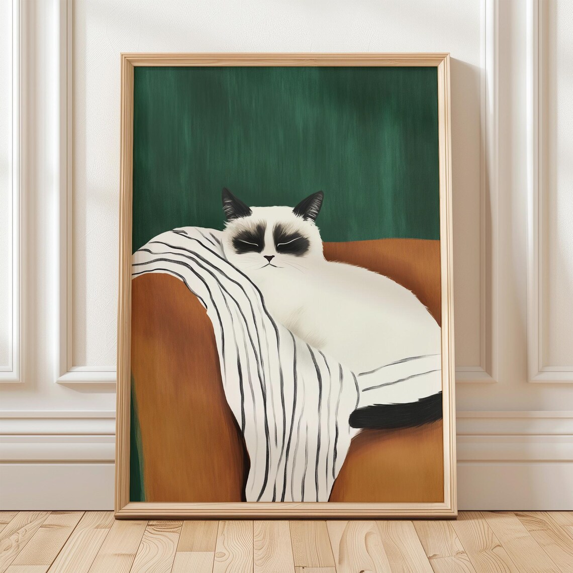 Relaxing Cat, Minimalist Modern Illustration - Image 3
