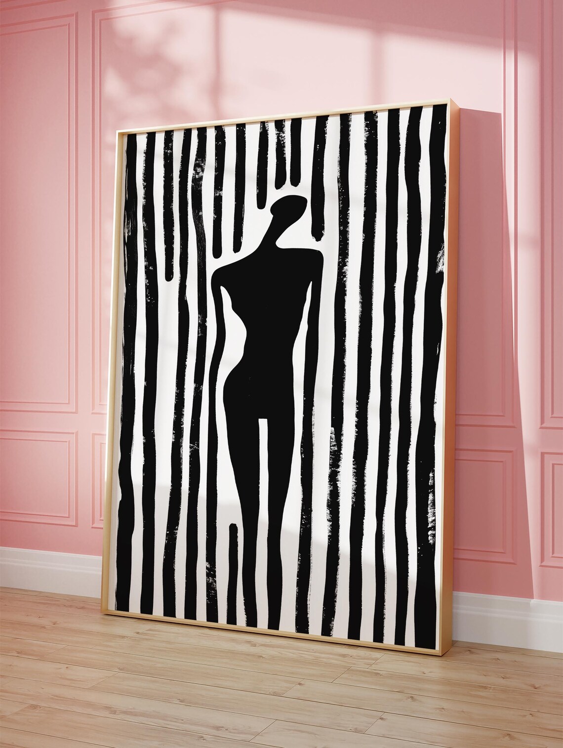Minimalist Abstract Silhouette Of Woman Art Print - Image 2