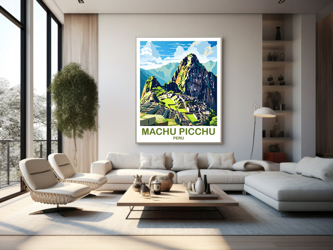 Machu Picchu Peru Travel Illustration Mountain Ruins Adventure Poster - Image 2