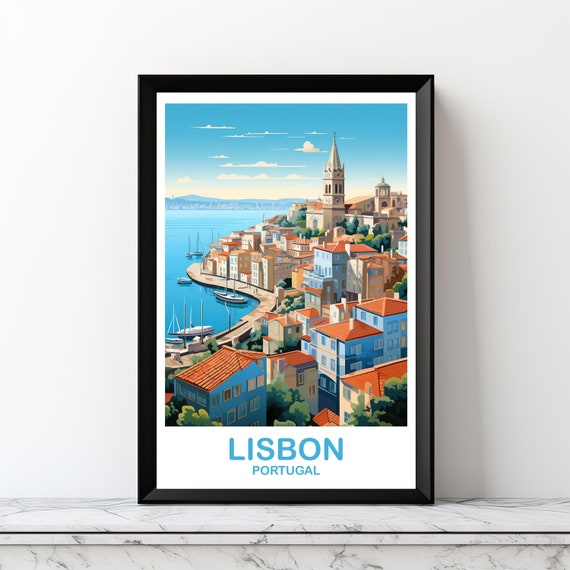 Lisbon Travel Wall Art Digital Portugal Printable Europe City Skyline Sunset Dt2eupoli2