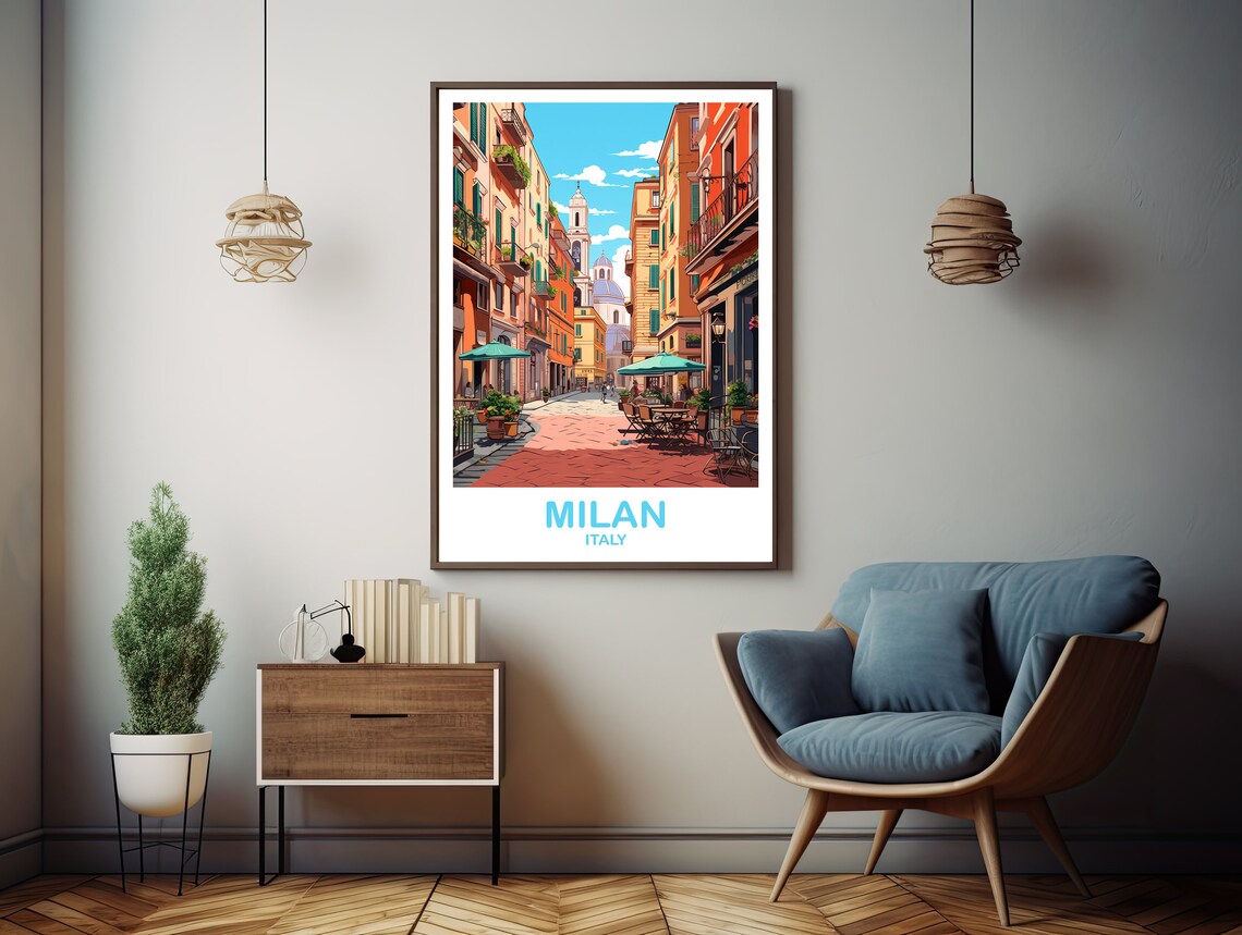 Milan Italy Vintage Travel Poster, Europe - Image 3
