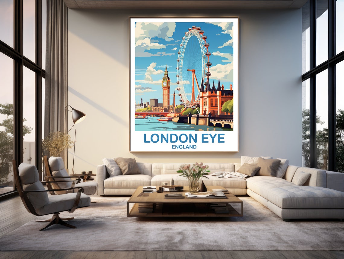 London Eye Travel Art Poster London Travel Art England Poster Big Ben Travel Wall Art England Travel Wall Art T2euenlo5 - Image 2