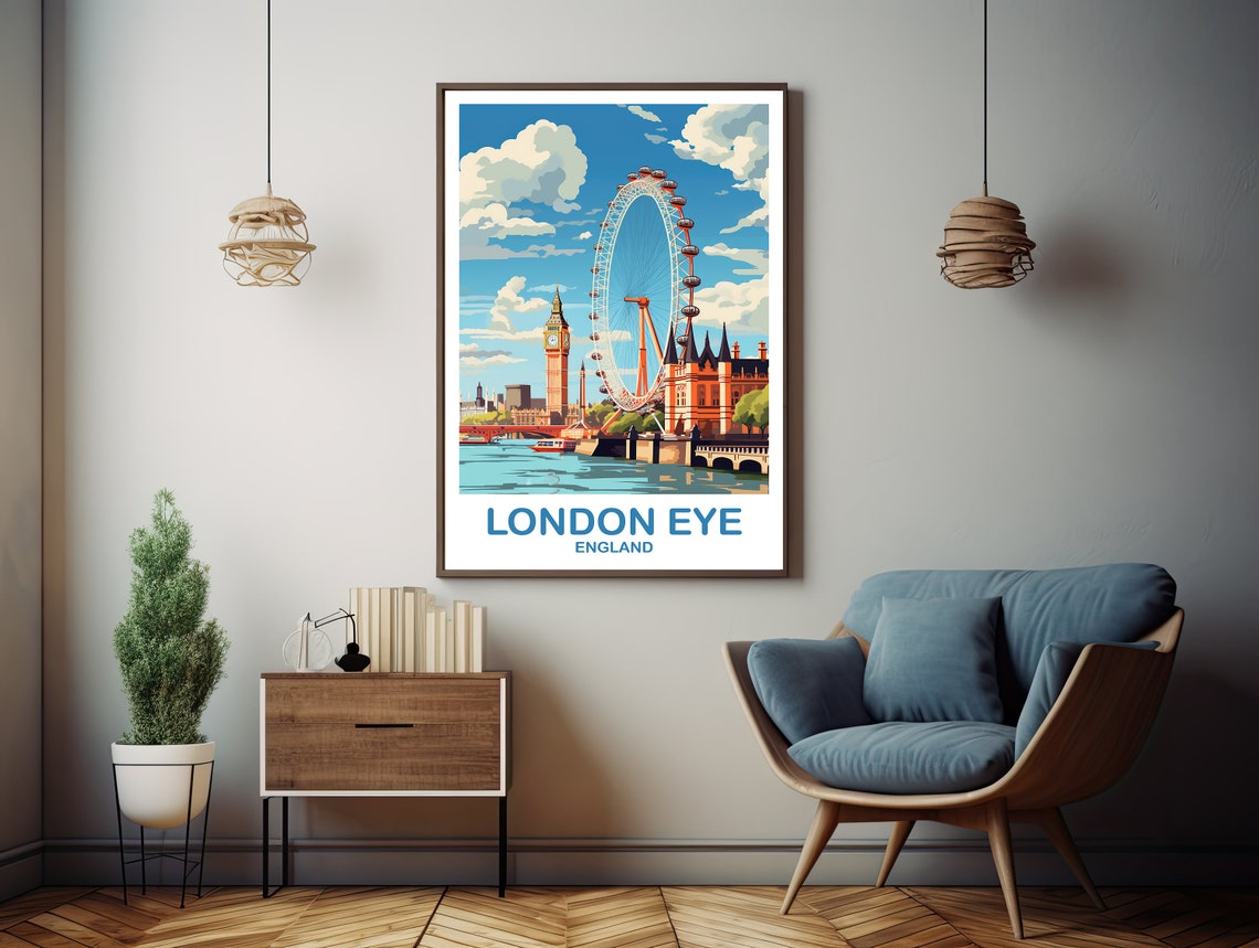 London Eye Travel Art Poster London Travel Wall Art England Big Ben Travel Wall Art England Travel Art Dt2euenlo5 - Image 3