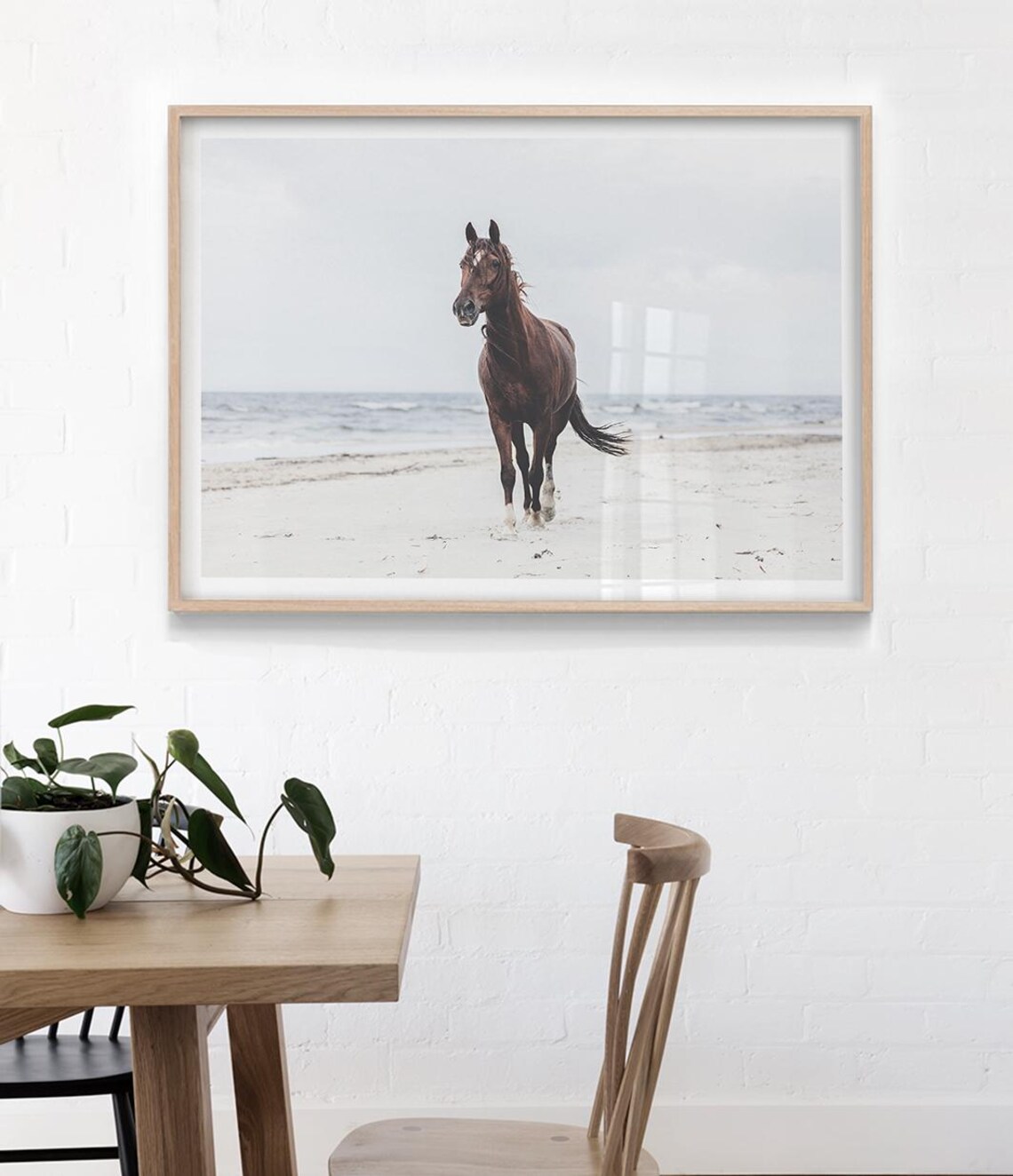 Stallion on the Beach, Coastal Boho Poster Print - Image 3