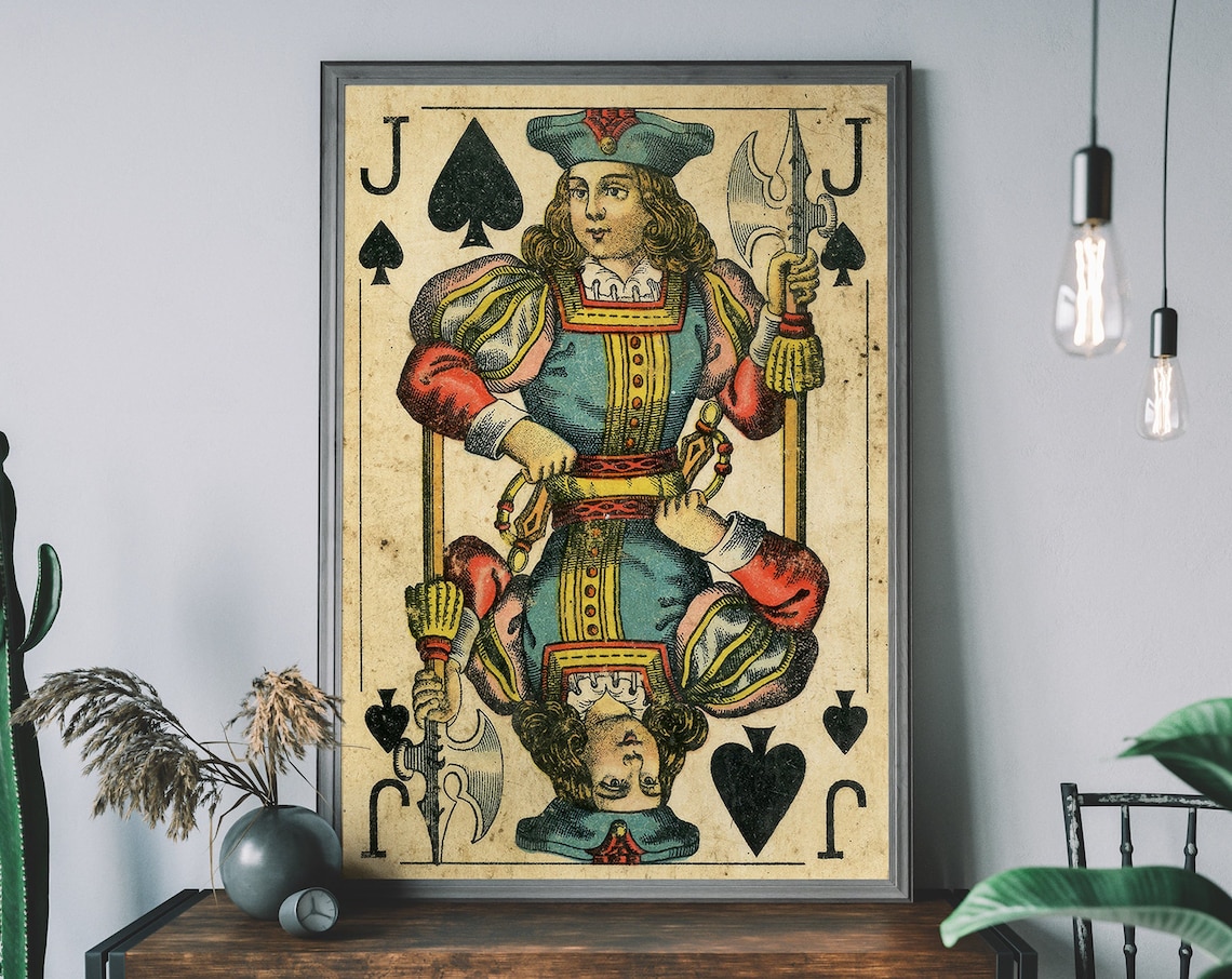 Jack Of Spades Vintage Playing Card Art Print