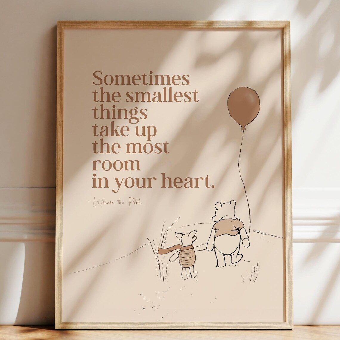 Winnie the Pooh Nursery Quote Art Print, Pooh & Piglet