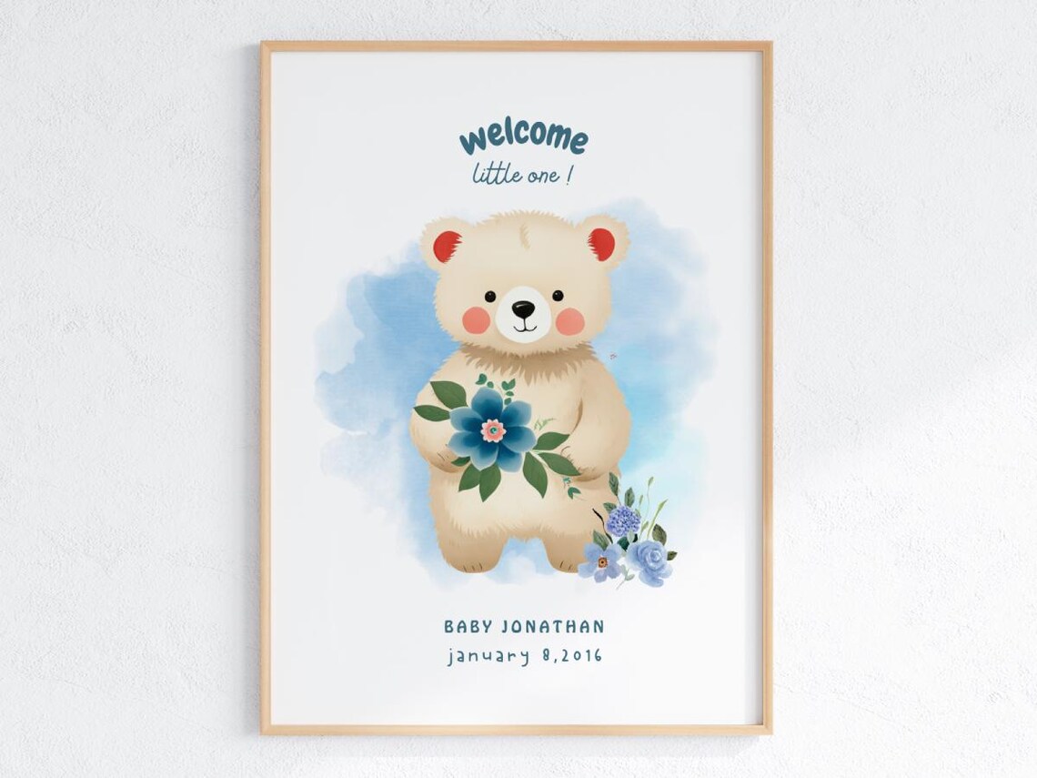 Welcome Newborn Baby Personalised Date Birth Keepsake - Image 3