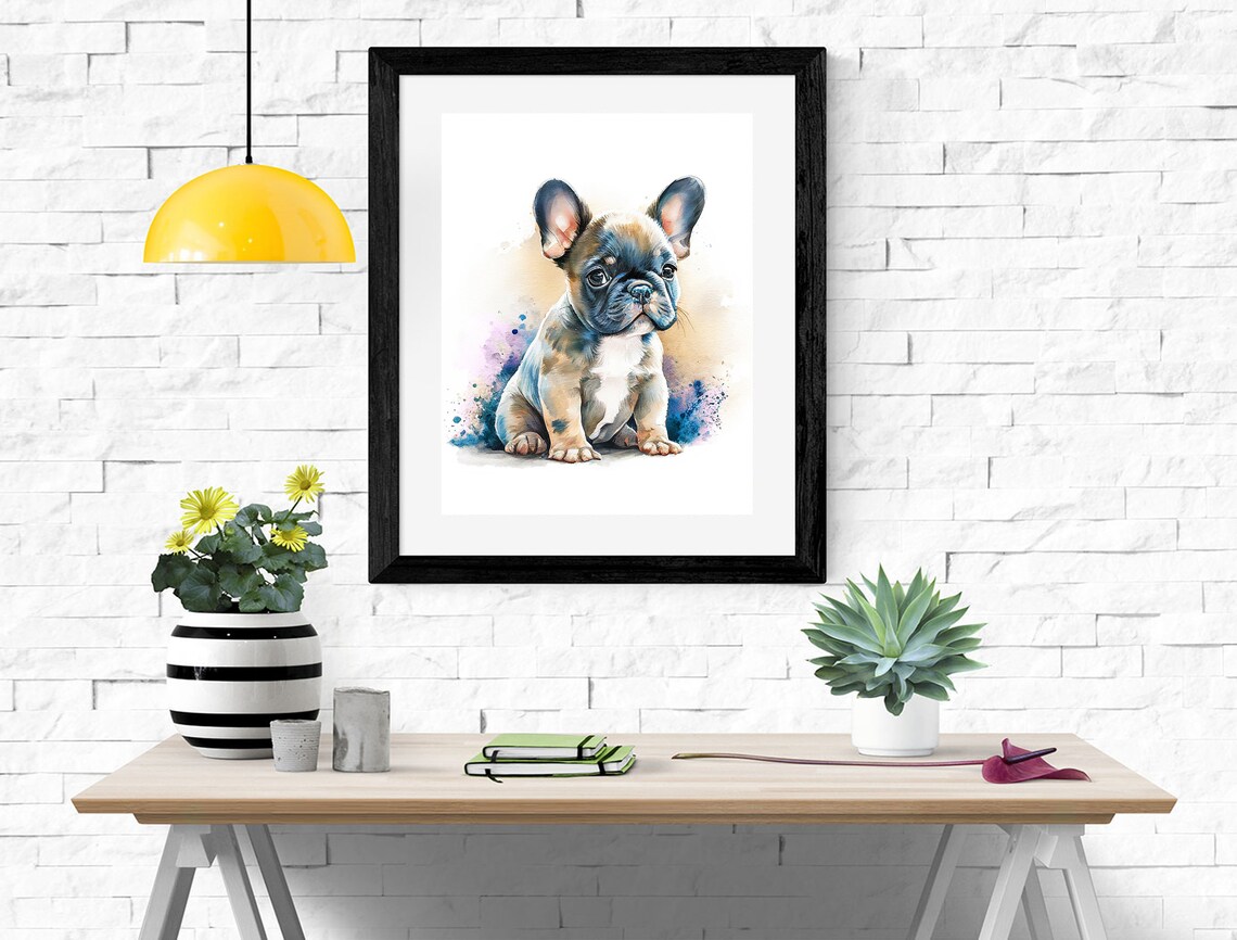 French Bulldog Baby Watercolor Art Print - Image 2