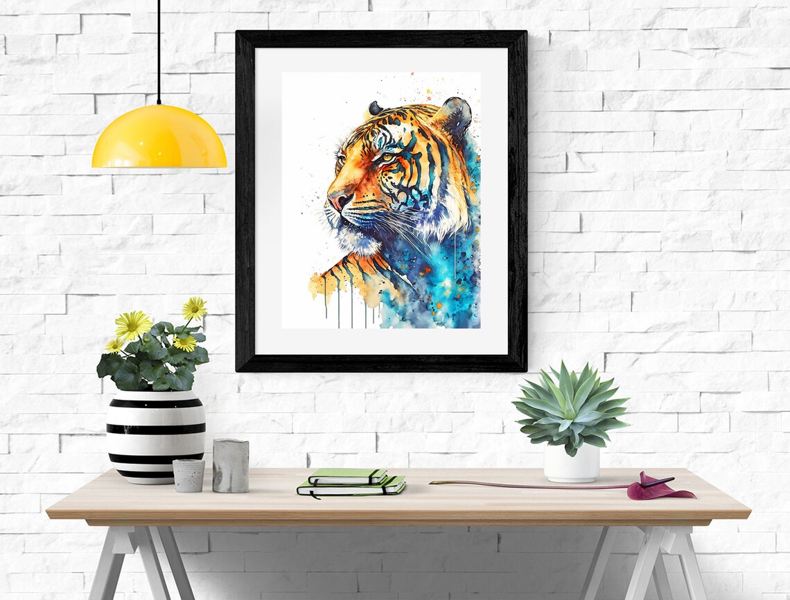 Watercolor Tiger Wildlife Nursery Art Print - Image 2