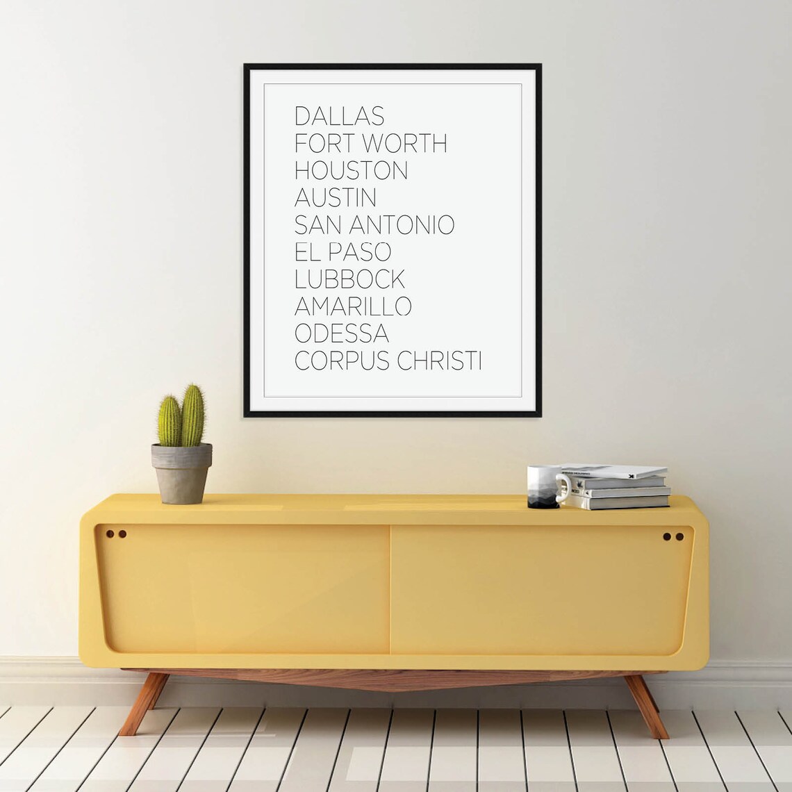 Texas Cities Typography Minimalist Lone Star State Love Poster - Image 4