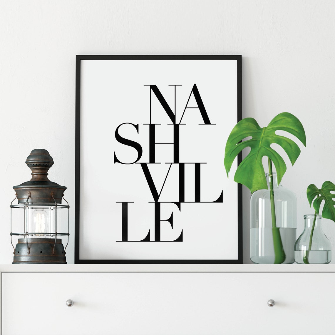 Nashville Stacked Elegant Serif Typography Music City Pride Poster - Image 2