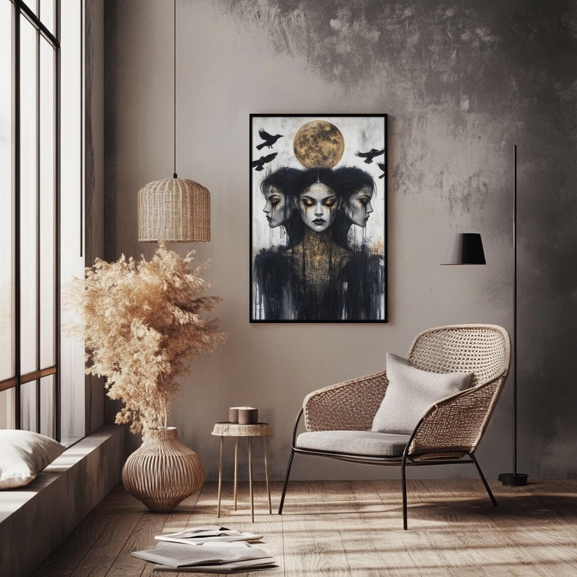Hecate Three Faced Goddess Art Print, Dark Fantasy - Image 2